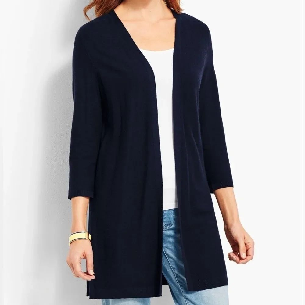 Talbots Navy No-Close Cardigan Sweater
